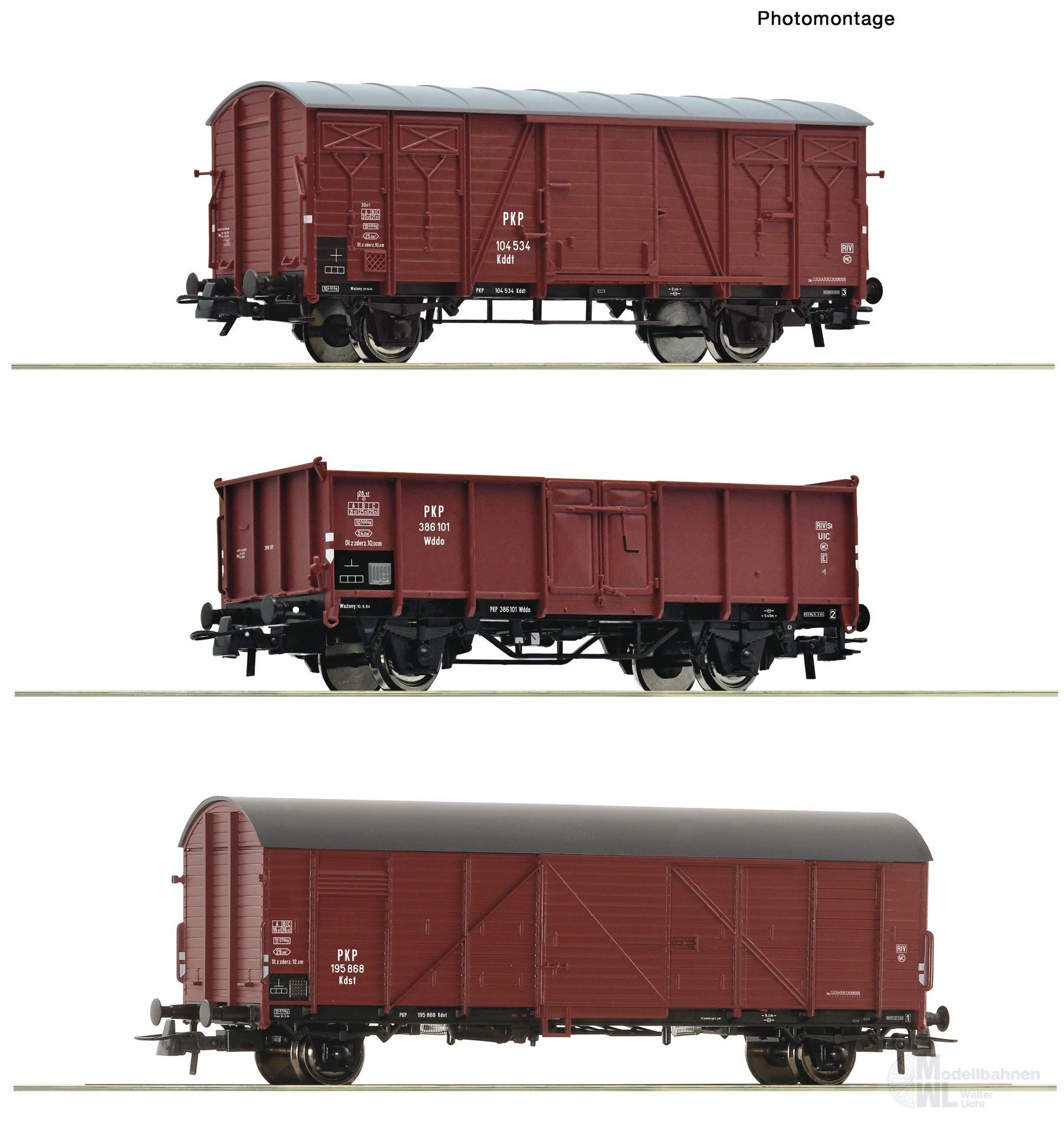 Roco 6600273 - Güterwagen Set PKP Ep.III 3.tlg. H0/GL