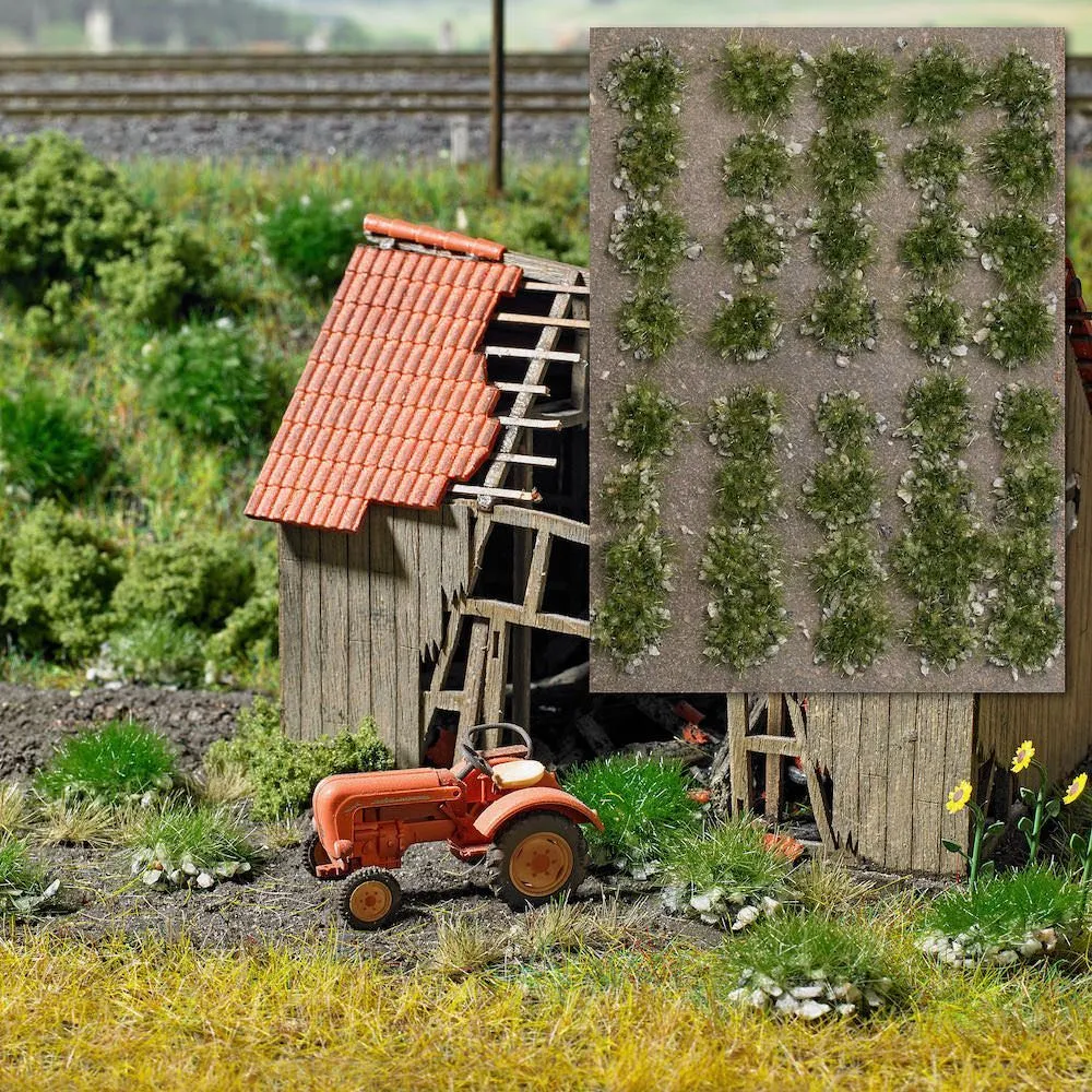 Busch 3553 - Grasbüschel mit Steinen Spätsommer H0 1:87