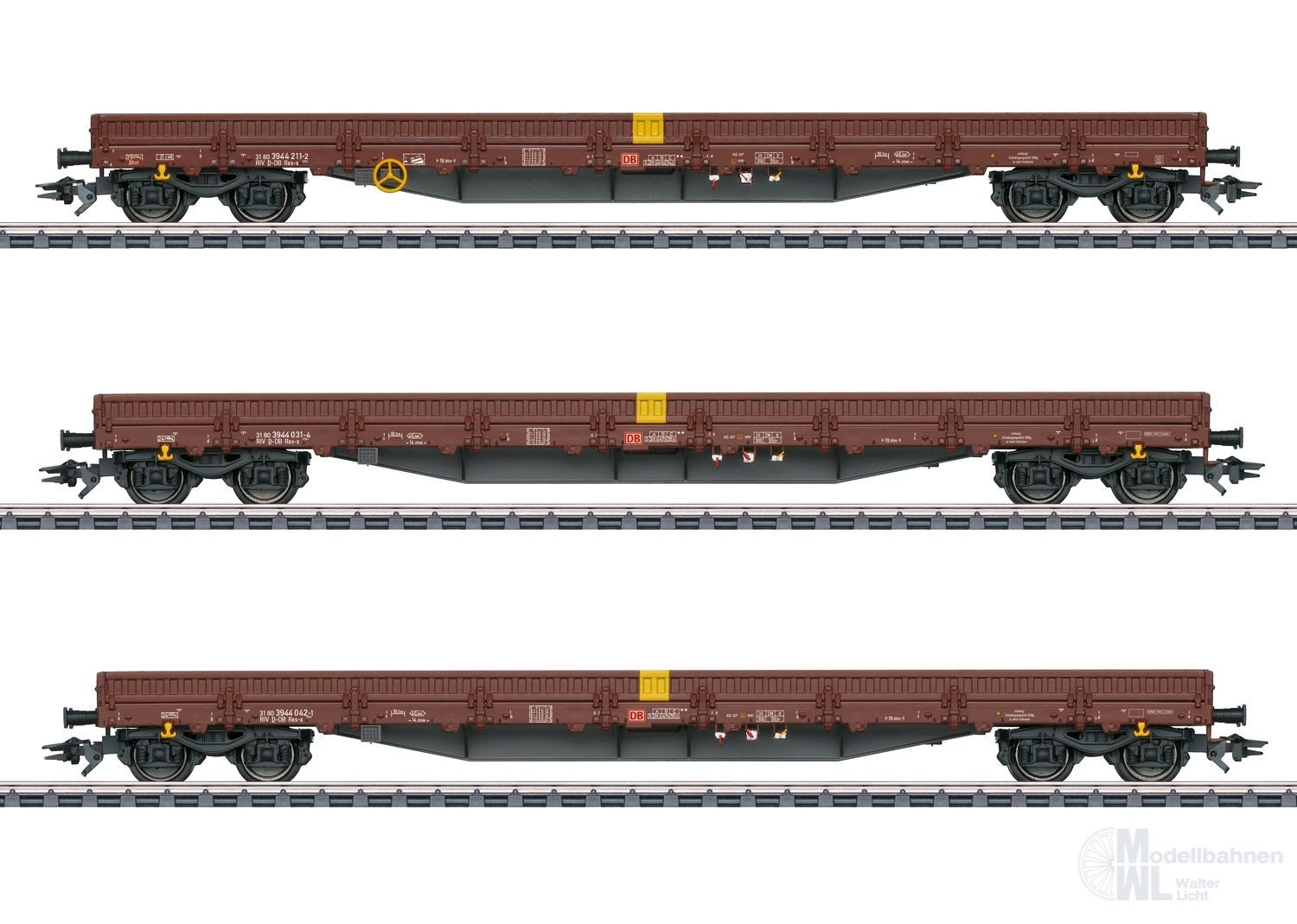 Märklin 47162 - Niederbordwagen Set DB Ep.VI 3.tlg. H0/WS