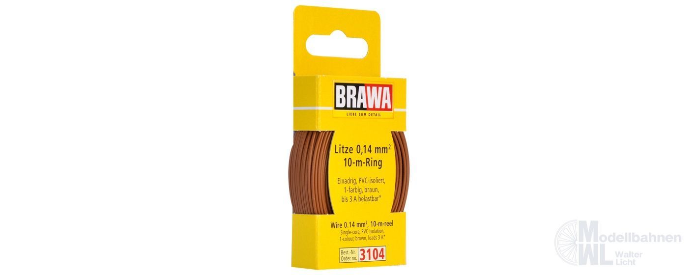 Brawa 3104 - Litze braun 10 Meter