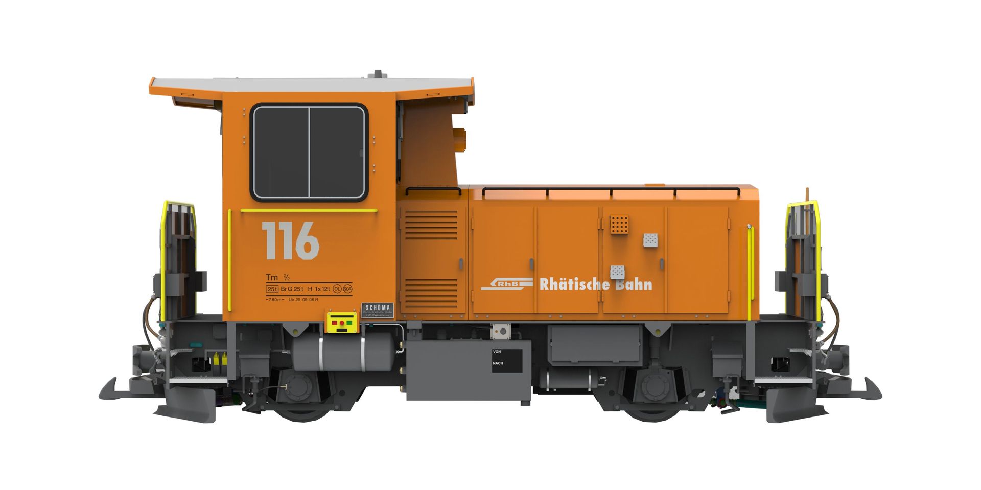 ESU 30490 - Diesellok Tm 2/2 lang Schöma RhB Ep.VI 116 orange um 2006 Spur G 1:22,5