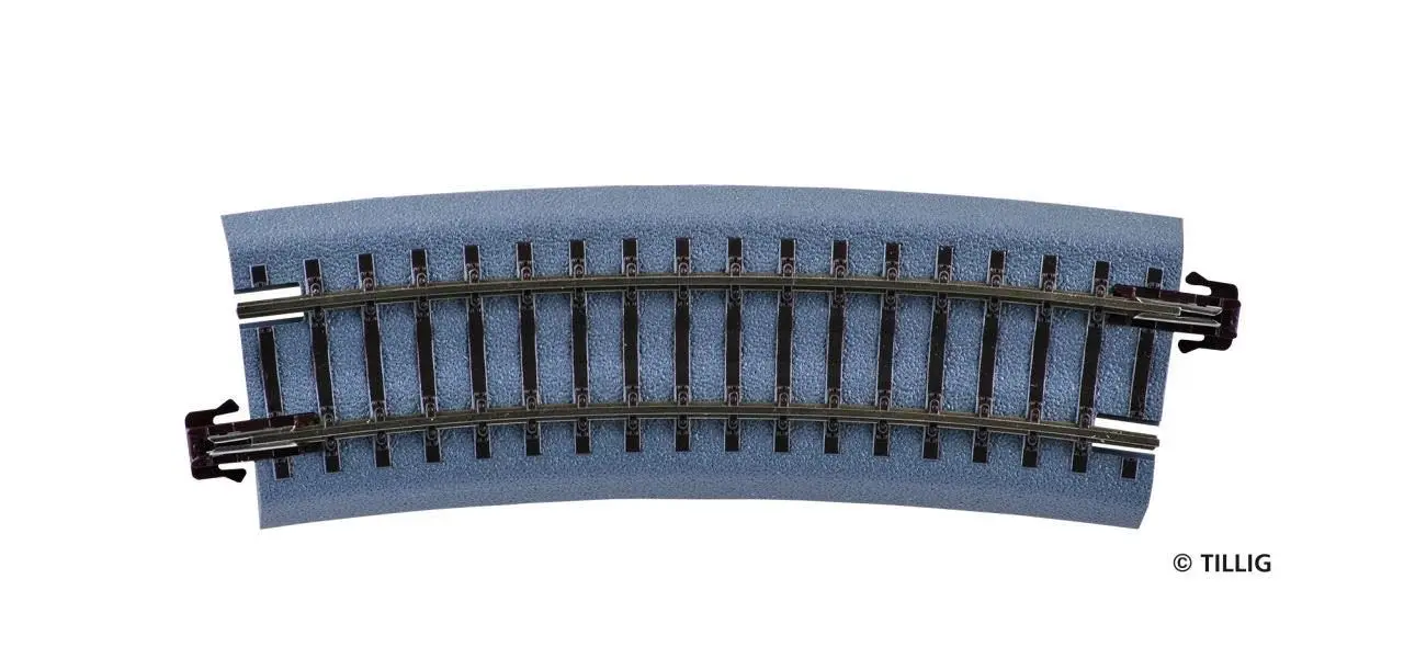 Tillig 83718 - Bettungsgleis gebogen R22 R353/15° braun TT 1:120