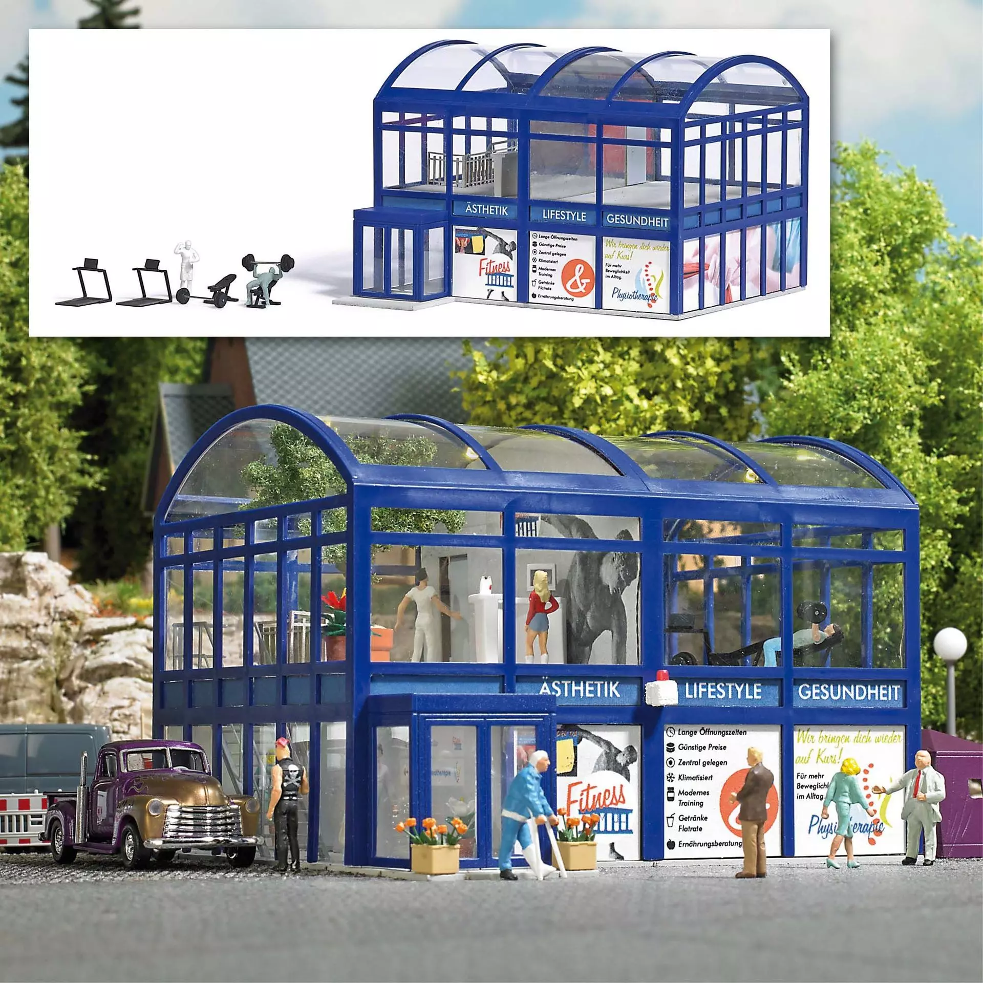 Busch 1961 - Fitnessstudio H0 1:87