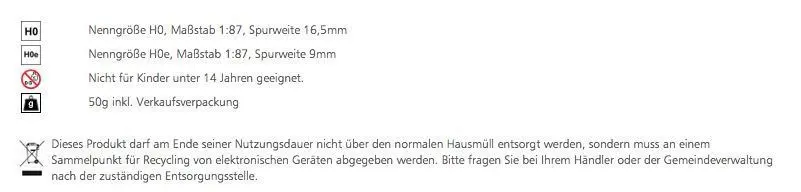 Tillig 85185 - Gleiswechsel links/rechts Länge 228 mm H0-H0e 