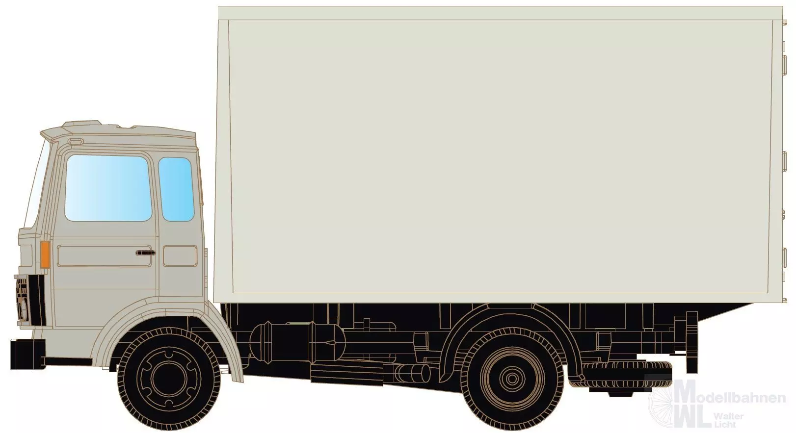 Lemke Minis 4881 - Volvo F4/6 mit Koffer neutral N 1:160