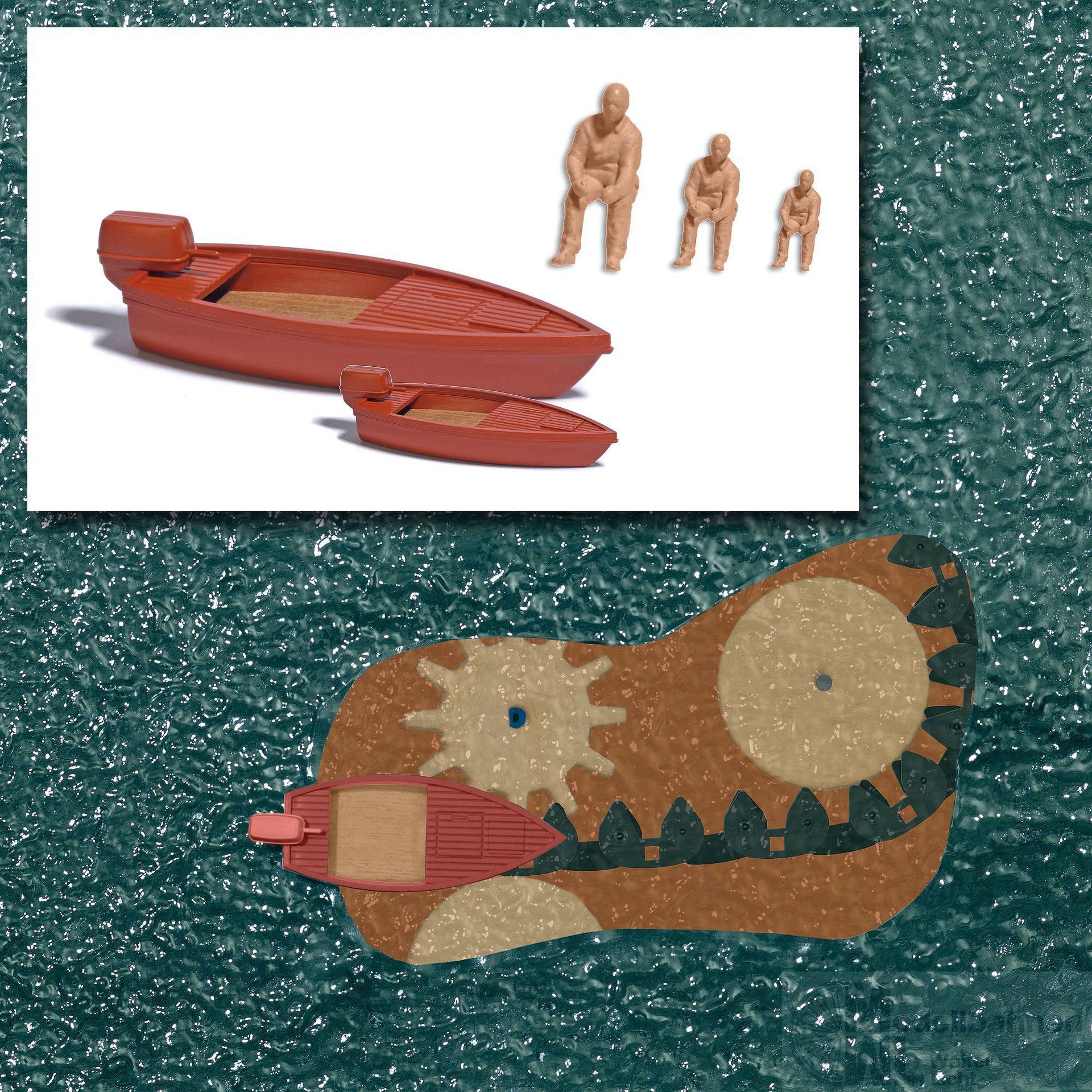 Busch 5480 - See mit fahrendem Boot H0 1:87 / TT 1:120 / N 1:160