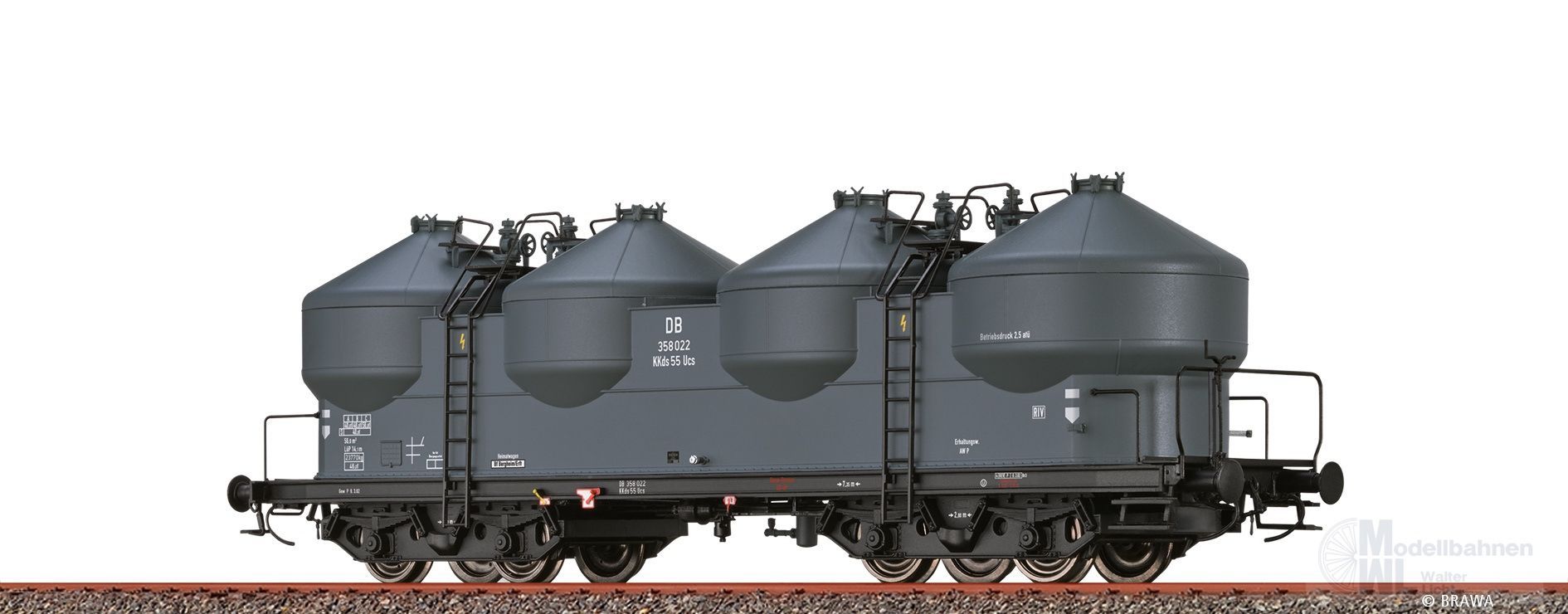 Brawa 50315 - Staubbehälterwagen DB Ep.III KKds55 H0/GL Brawa 50315 - Staubbehälterwagen DB Ep.III KKds55 H0/GL