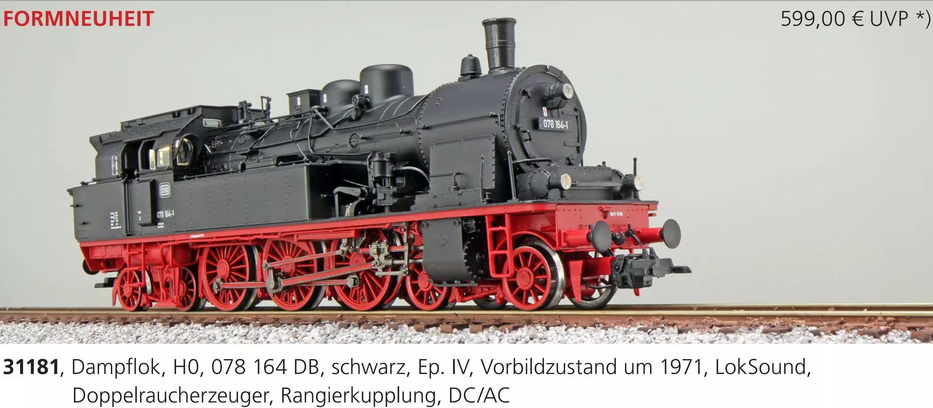ESU 31181 - Dampflok BR 078 164 DB Ep IV HO/GL/WS SOUND