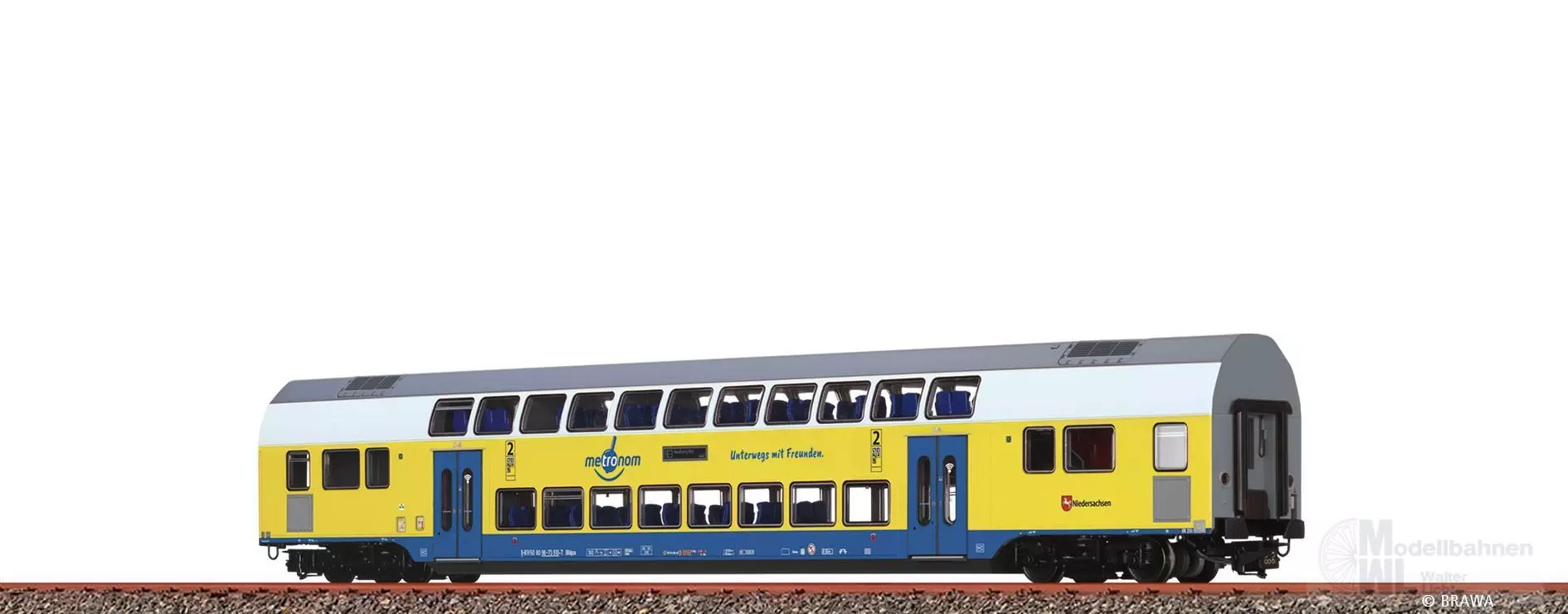 Brawa 44595 - Doppelstock Mittelwagen Metronom Ep.VI 2.Kl. H0/GL