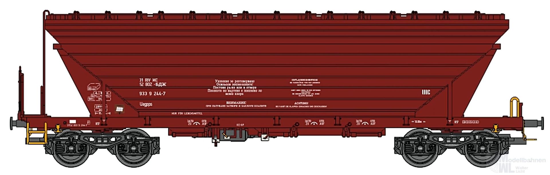 NPE NW52222 - Getreidewagen BGR Ep.V/VI dunkelrot TT 1:120