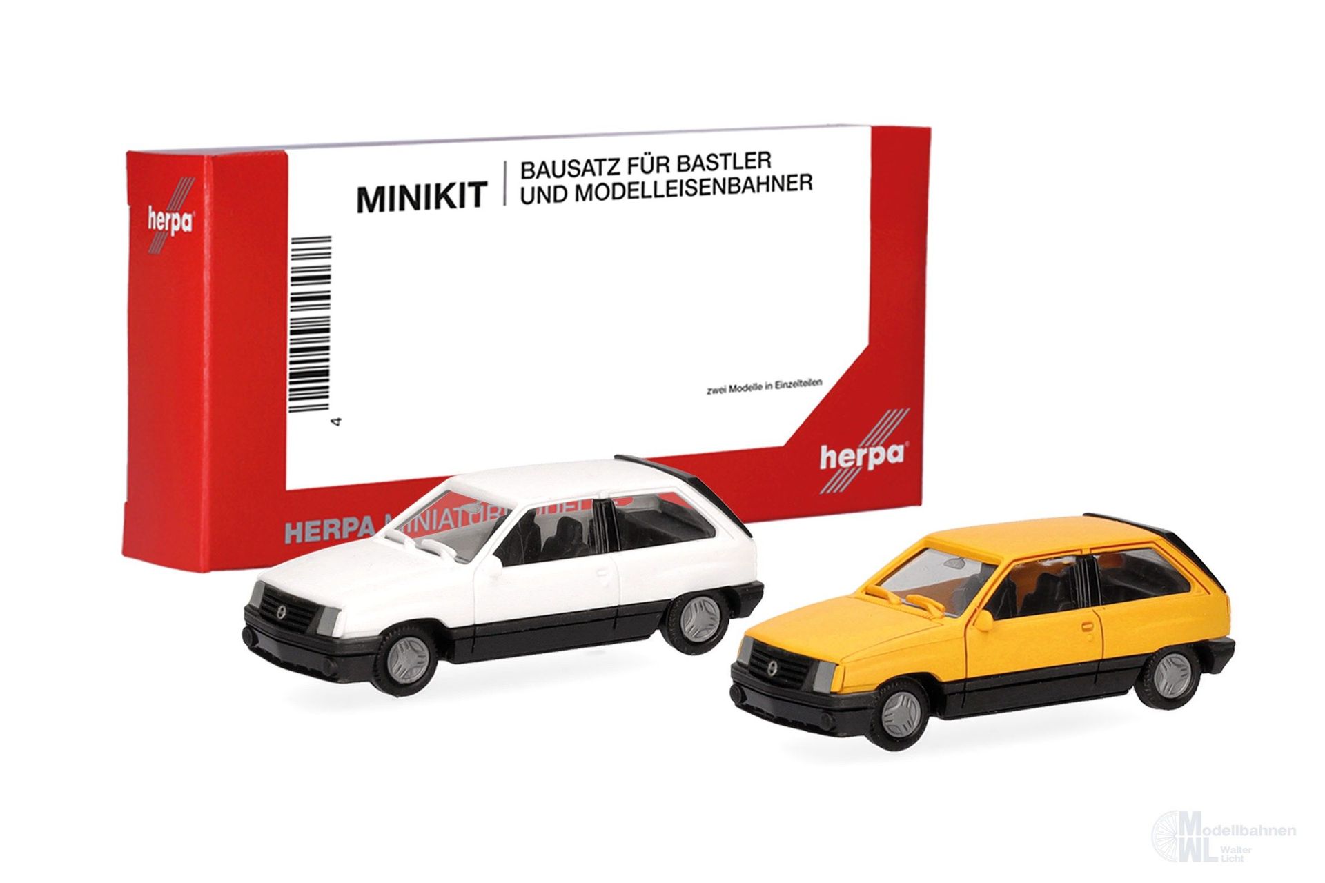 Herpa 014298 - MiKi Opel Corsa A SR gelb/weiß 2 Stück H0 1:87