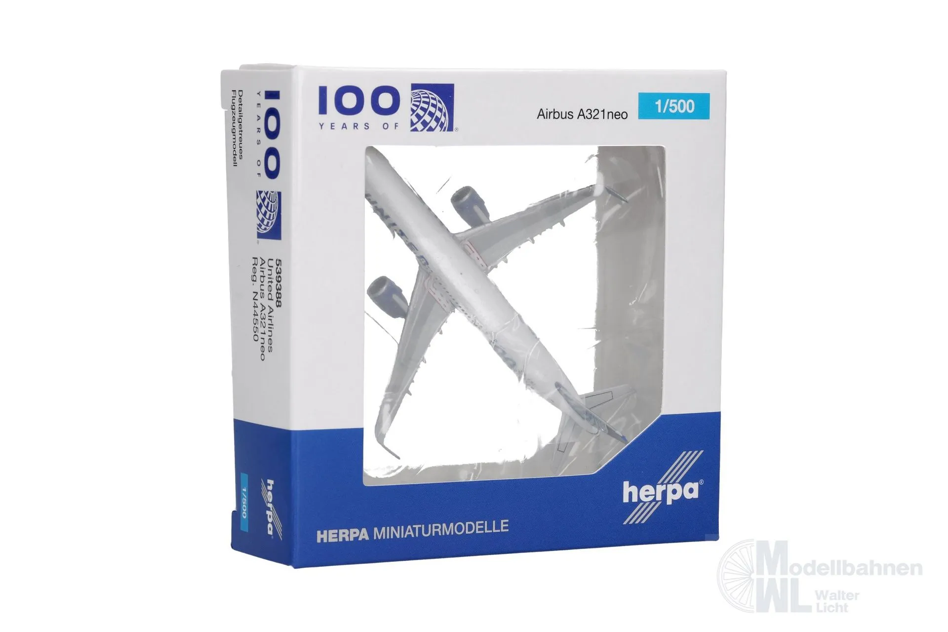 Herpa 539388 - Airbus A321neo United Airl. 100 Y 1:500