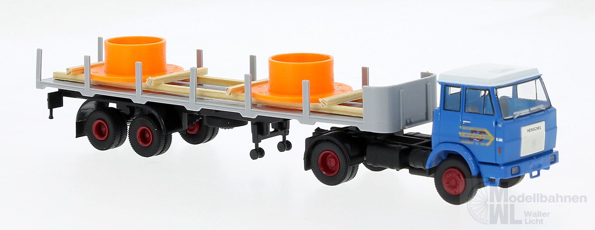 Brekina 82256 - Henschel F161S RungensattelzugG&G mit Ladegut H0 1:87