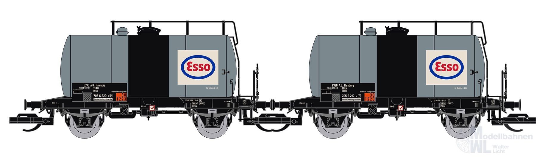 Saxonia Modellbau 120292 - Kesselwagen Set DB Ep.IV Typ Deutz ESSO 2.tlg. TT 1:120