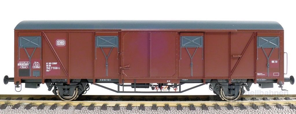 Exact Train 23106 - Güterwagen gedeckt DB Ep.IV Gbs 254 mit Farbflächen H0/GL