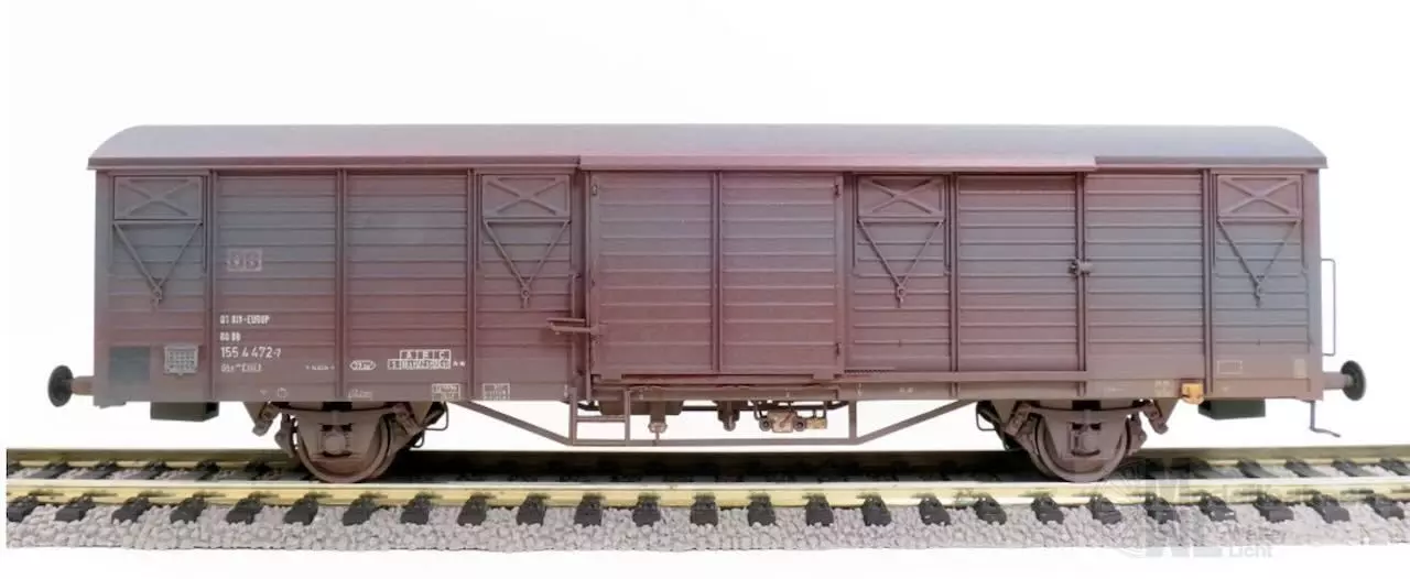 Exact Train 22099 - Güterwagen ged. DR Ep.IV Gbs264 EUROP ex[1554] gealtert H0/GL