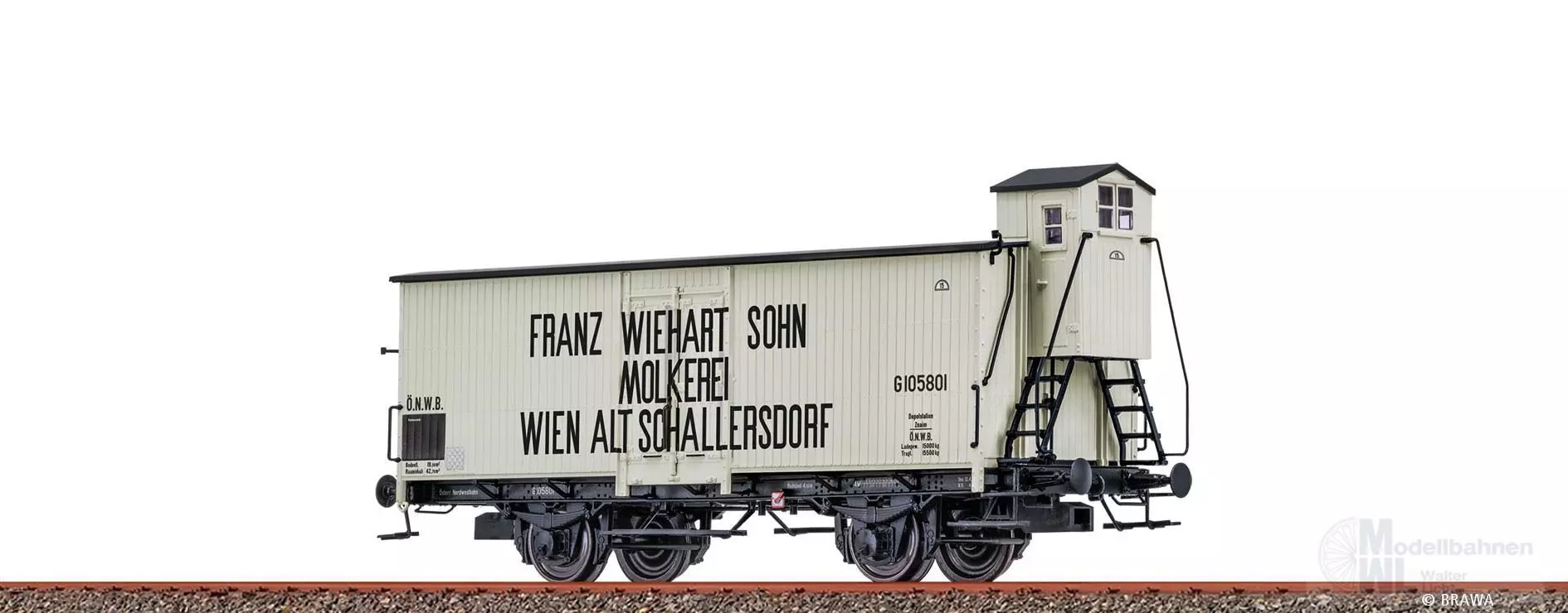 Brawa 51166 - Kühlwagen ÖBB Ep.I FRanz Wiehart Sohn Molkerei H0/GL