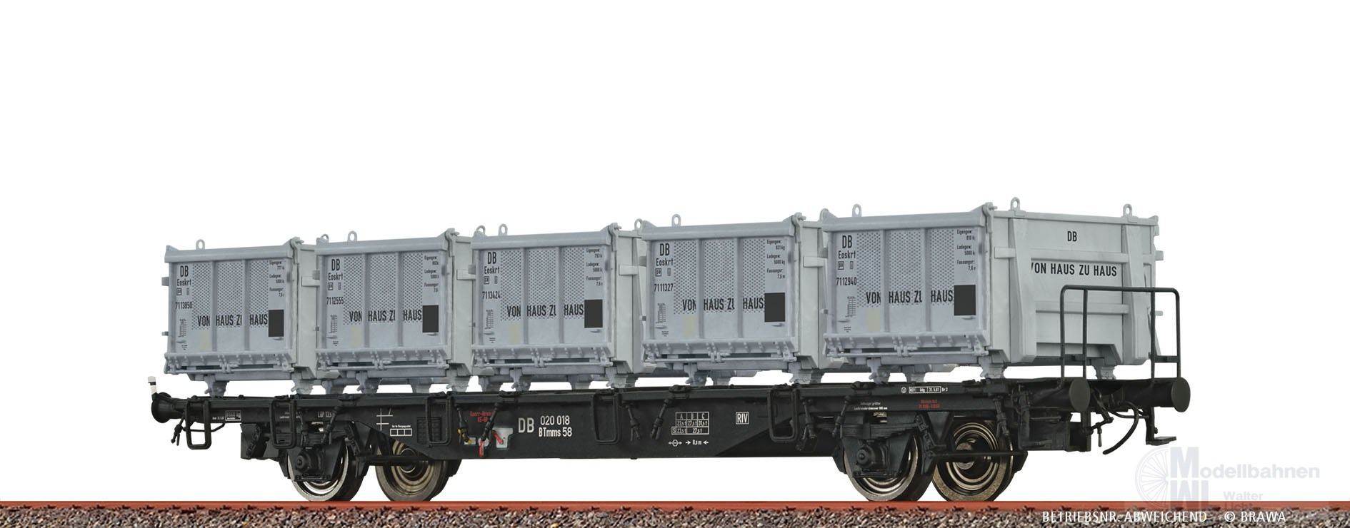 Brawa 49138 - Behältertragwagen DB Ep.IV Eoskrt022 H0/GL
