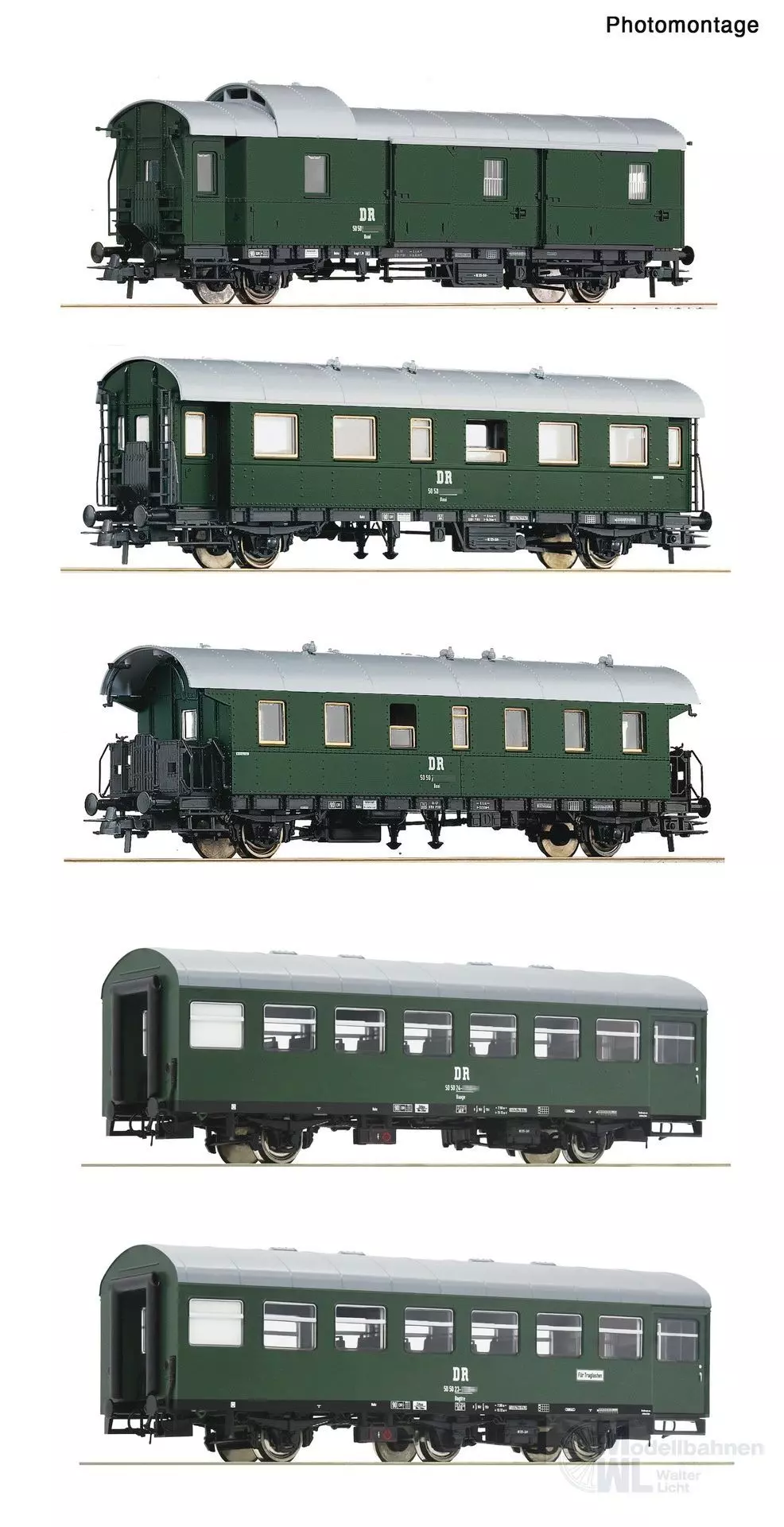 Roco 6200243 - Personenwagen Set DR Ep.IV 5.tlg. H0/GL