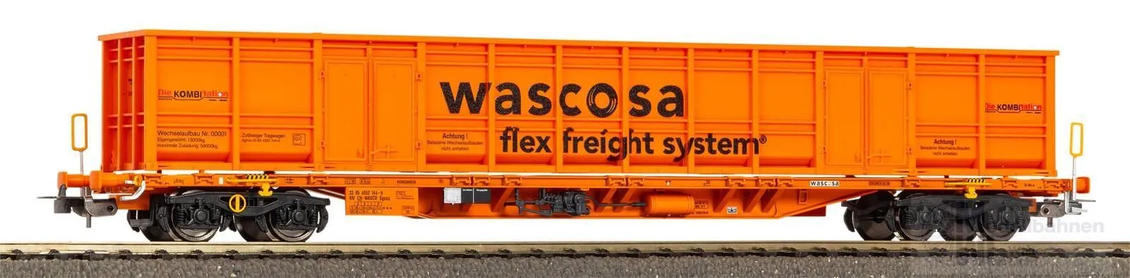 Piko 24553 - Containertragwagen CH-Wascosa Ep.VI mit E-Aufbau H0/GL