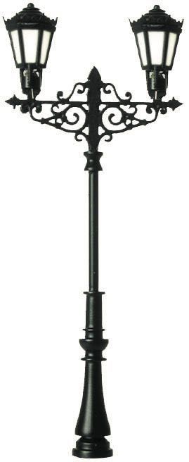 Viessmann 6397 - Gaslaterne zweiflammig, LEDs warmweiß H0 1:87