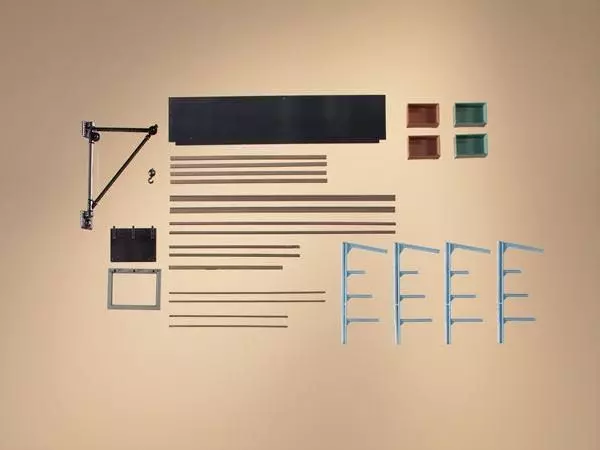 Auhagen 80107 - Stangenlager, Wandkran H0 1:87