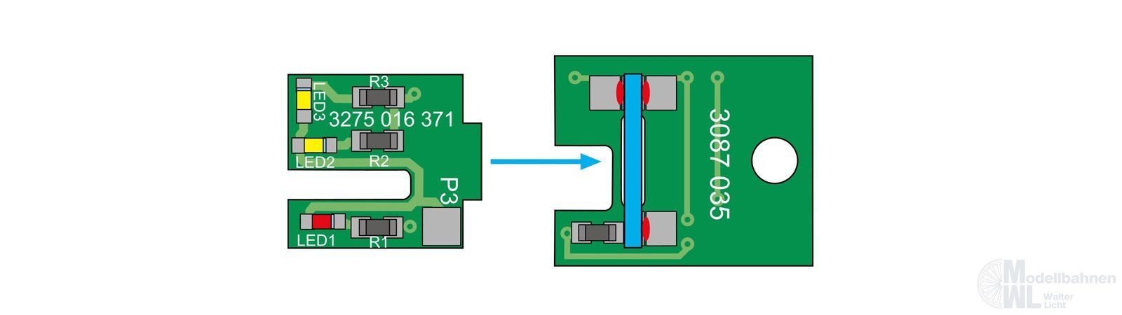 Bemo 5175371 - Umbausatz LED Stirnlicht 3275/3279 H0m