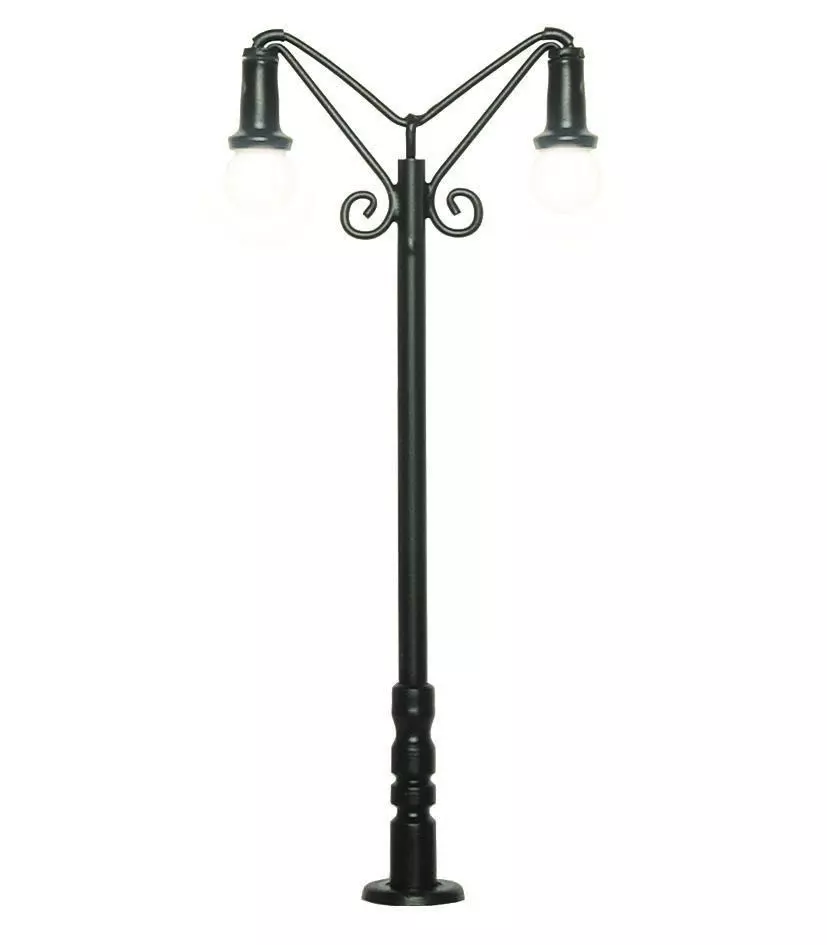 Viessmann 6015 - Nostalgische Leuchte, zweiflammig, LED warmweiß H0 1:87