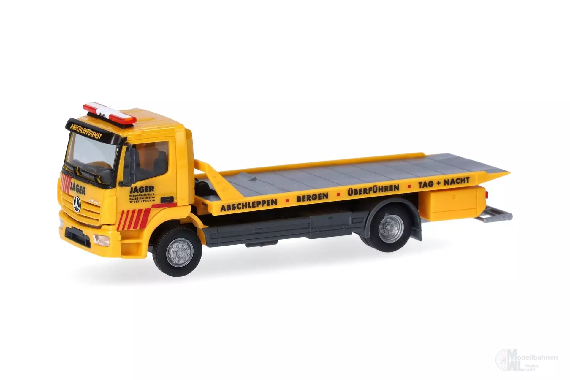Herpa 319843 - Mercedes-Benz Atego 13 Plattform Abschlepp-Lkw H0 1:87