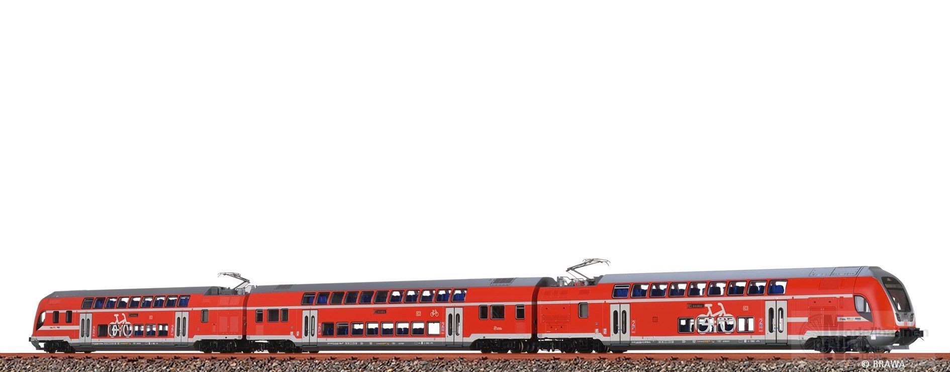 Brawa 70184 - Doppelstock-Triebzug TWINDEXX DB Ep.VI 3.tlg. H0/GL