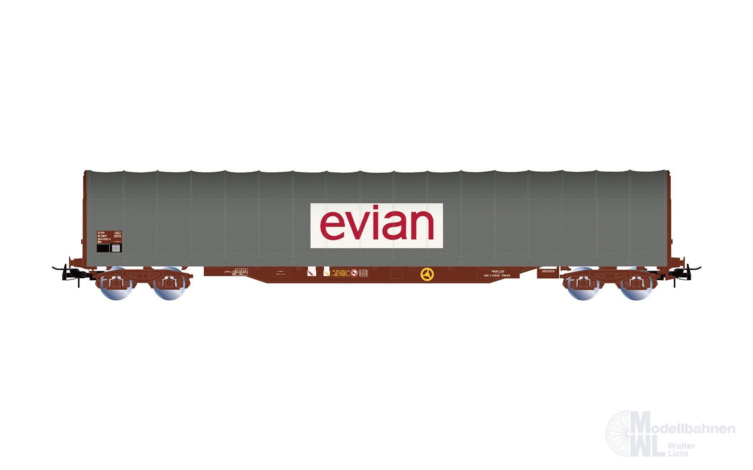 Jouef 6333 - Schiebeplanenwagen SNCF Ep.iV/V Evian H0/GL