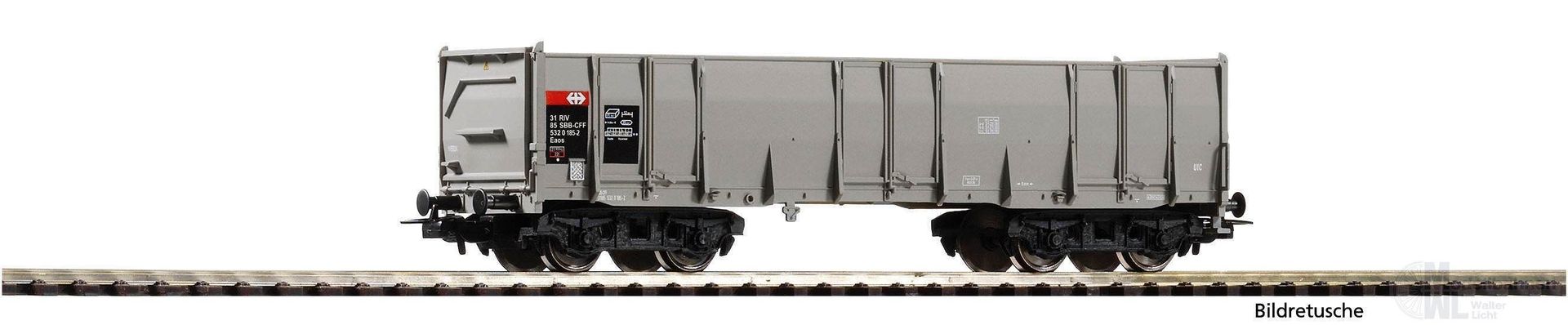 Piko 98553F1 - Hochbordwagen Eaos SBB Ep.VI grau 1.Betr.Nr. H0/GL