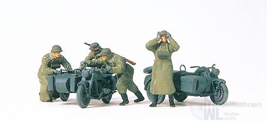Preiser 16580 - Kradschützen schiebend H0 1:87 Preiser 16580 - Kradschützen schiebend H0 1:87