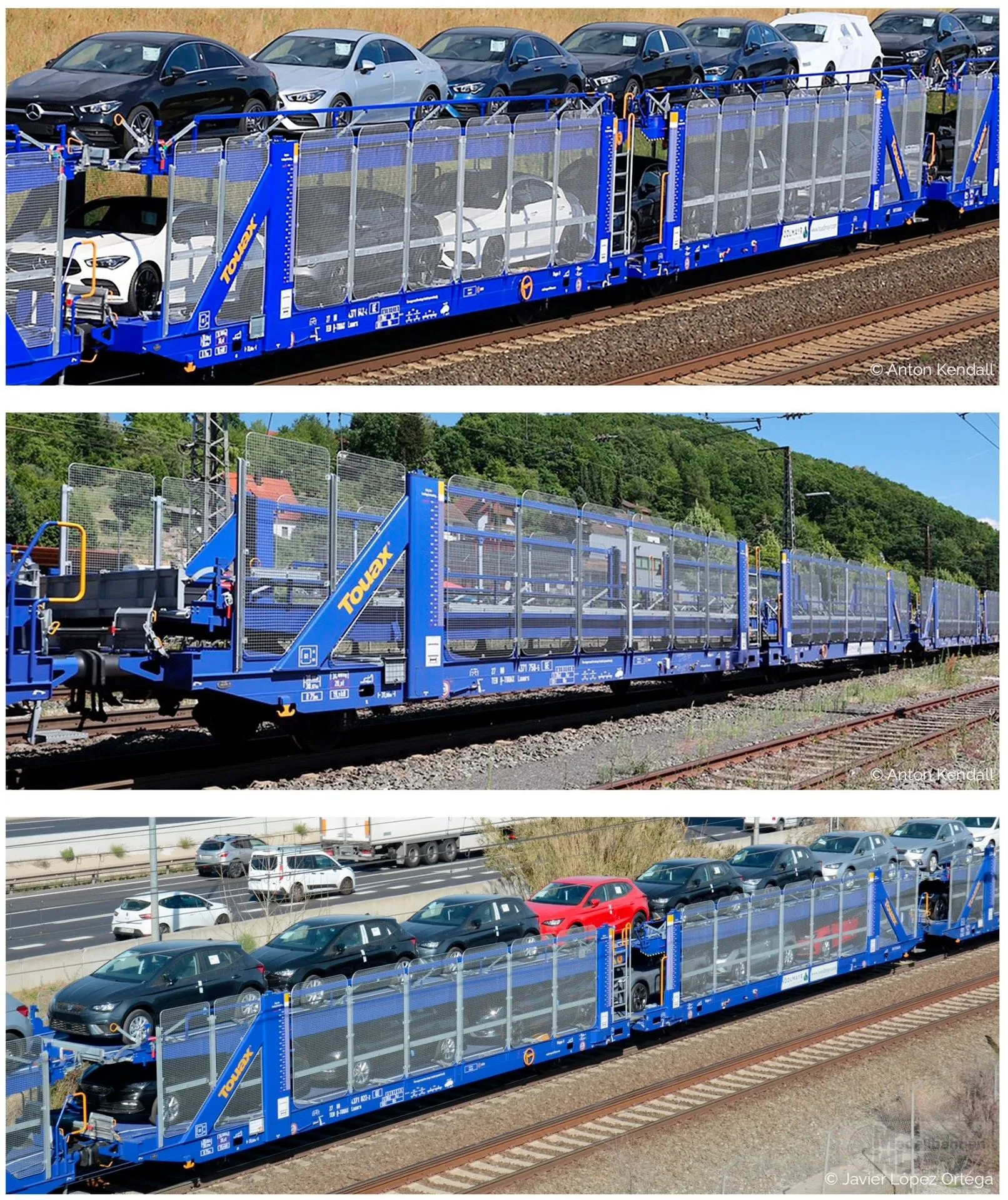 Sudexpress S356004 - Autotransportwagen Set Touax Ep.VI 3.tlg. Laaers H0/GL