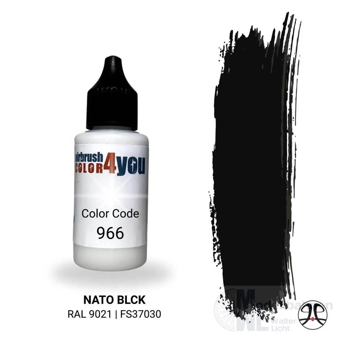 Busch 961000966 - Acrylfarbe NATO-Schwarz RAL9021 30ml