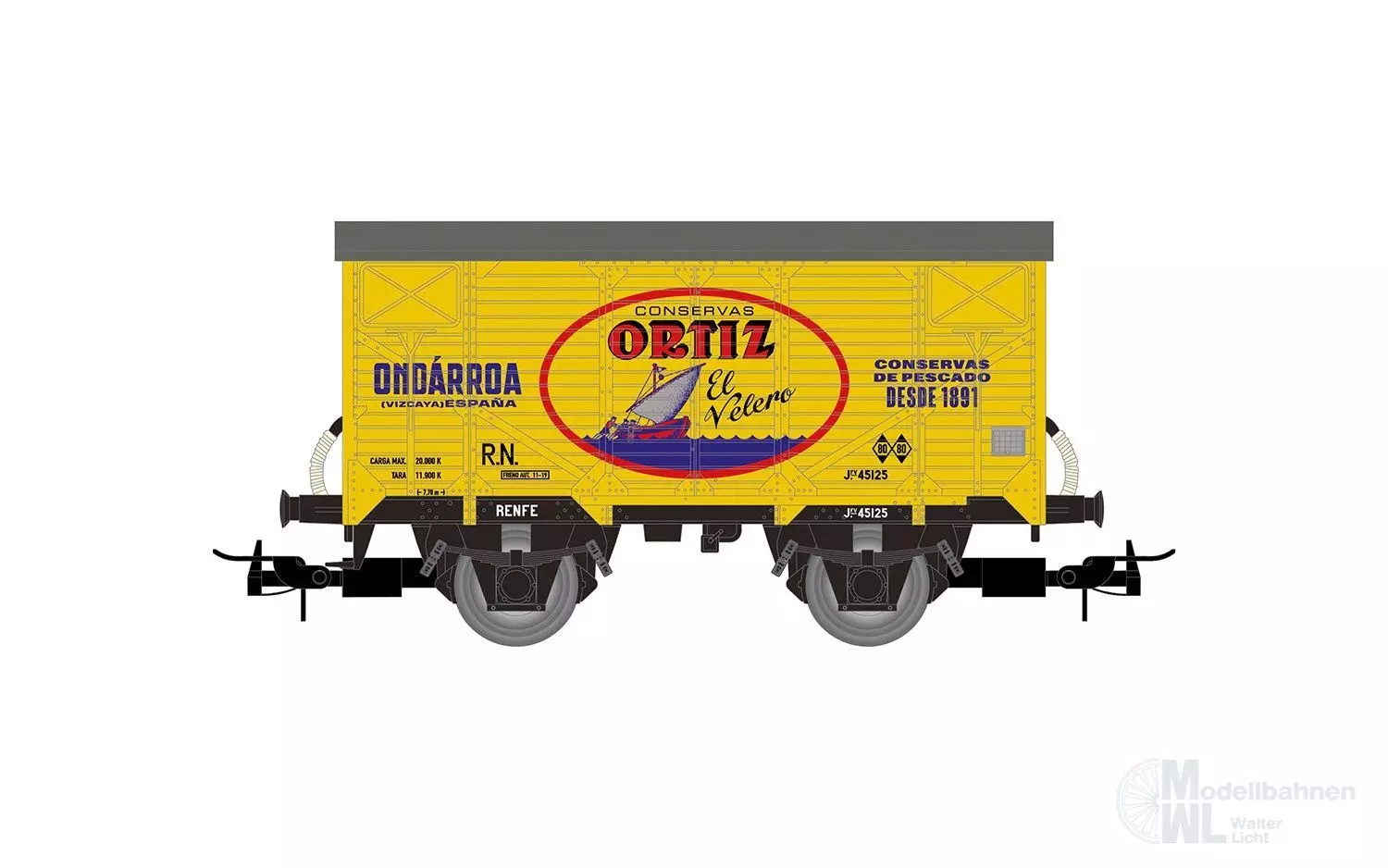 Electrotren 6092 - Güterwagen ged. R.N. Ep.III Conservas Oritz H0/GL