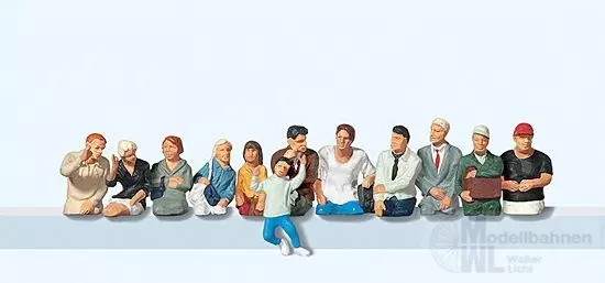 Preiser 10386 - Sitzende Fahrgäste für Bus und Bahn H0 1:87