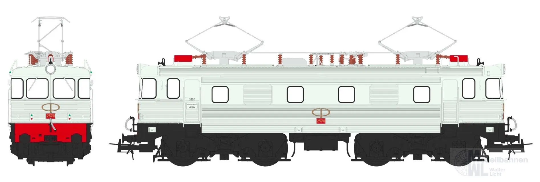 Sudexpress S257026 - E-Lok BR 2570 CP Ep.III Original Anos 70 H0/GL