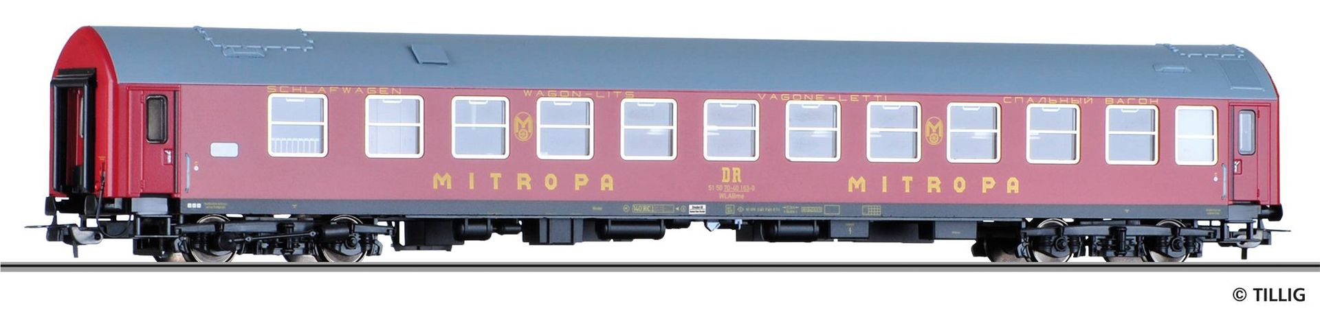 Tillig 74943 - Schlafwagen DR Ep.IV WLABme MITROPA Typ Y H0/GL