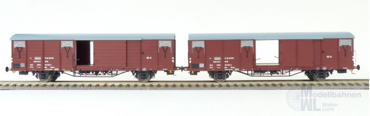 Exact Train 20465 - Güterwagen Set DR Ep.IV Glmms 7 Sicken mit Beladung 2.tlg. H0/GL