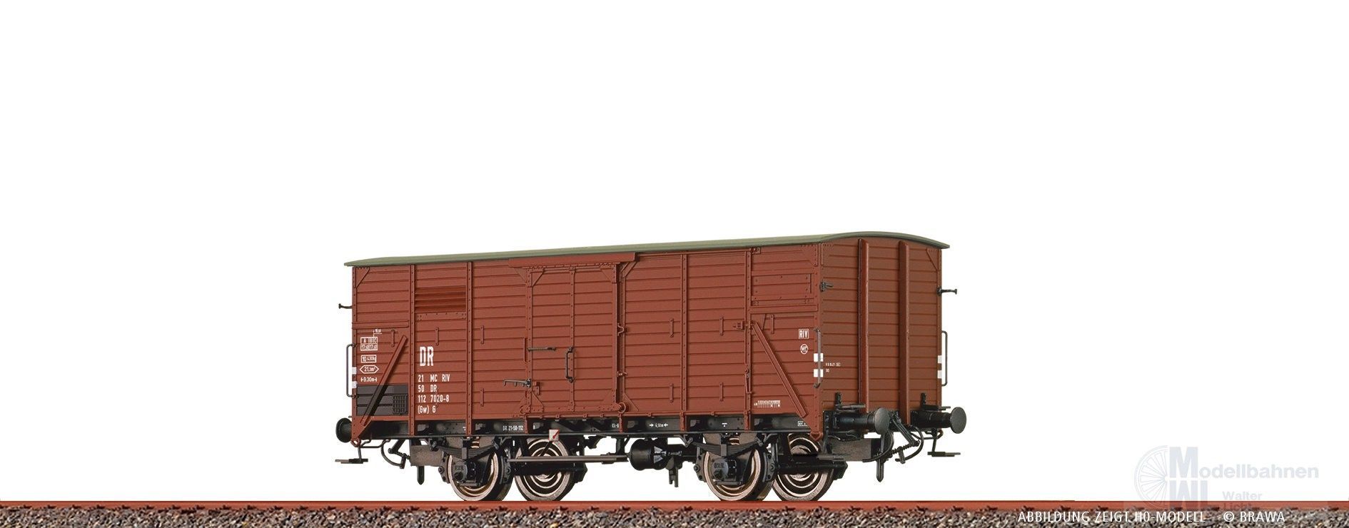 Brawa 67496 - Güterwagen gedeckt DR Ep.IV Typ Gw N 1:160