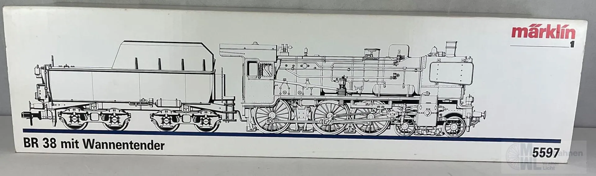 Märklin 5597 - MÄRKLIN - Dampflok 38 3389 DB  Ep.III Wannentender Spur 1