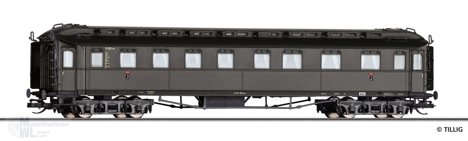 Tillig 12006 - Personenwagen DB Ep.III 2/3.Kl. TT 1:120