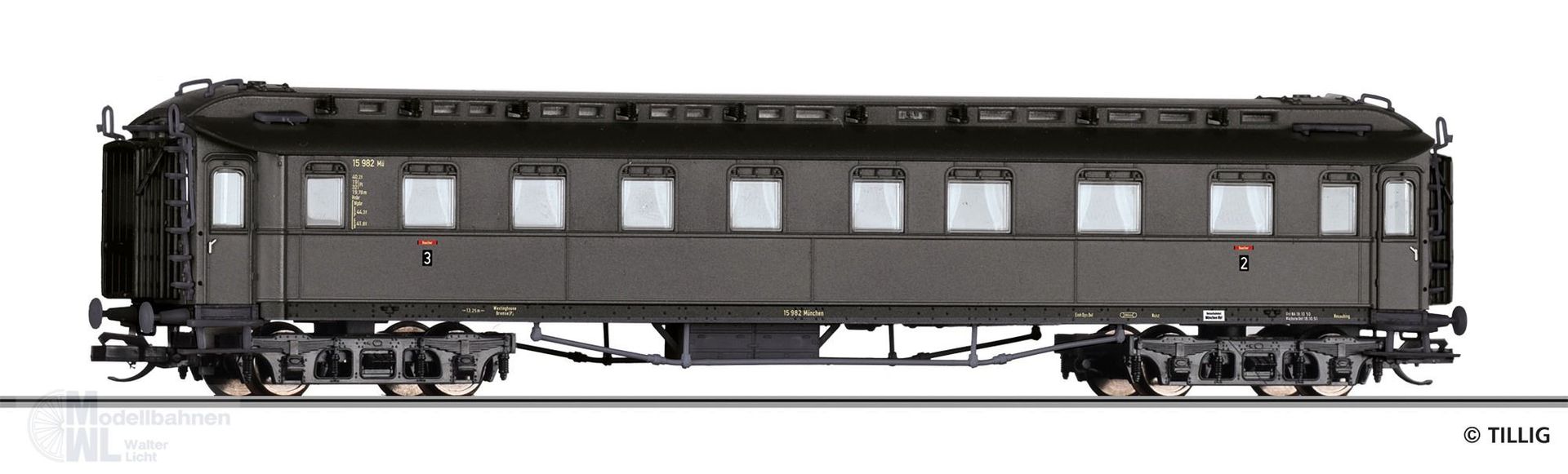 Tillig 12006 - Personenwagen DB Ep.III 2/3.Kl. TT 1:120