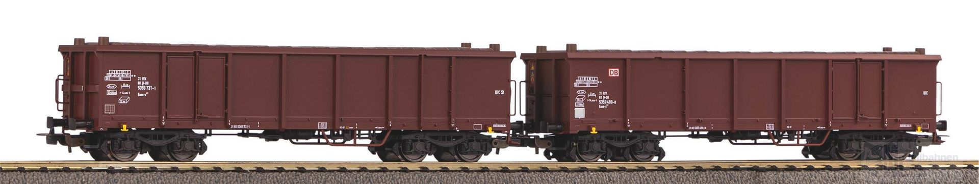Piko 58235 - Güterwagen Set DB Ep.VI Eaos 2.tlg. mit Holzladung H0/GL