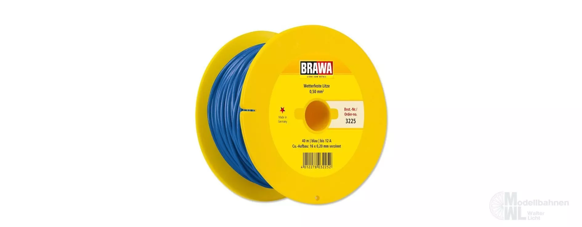 Brawa 3225 - Litze 0,50mm² 40m Spule blau