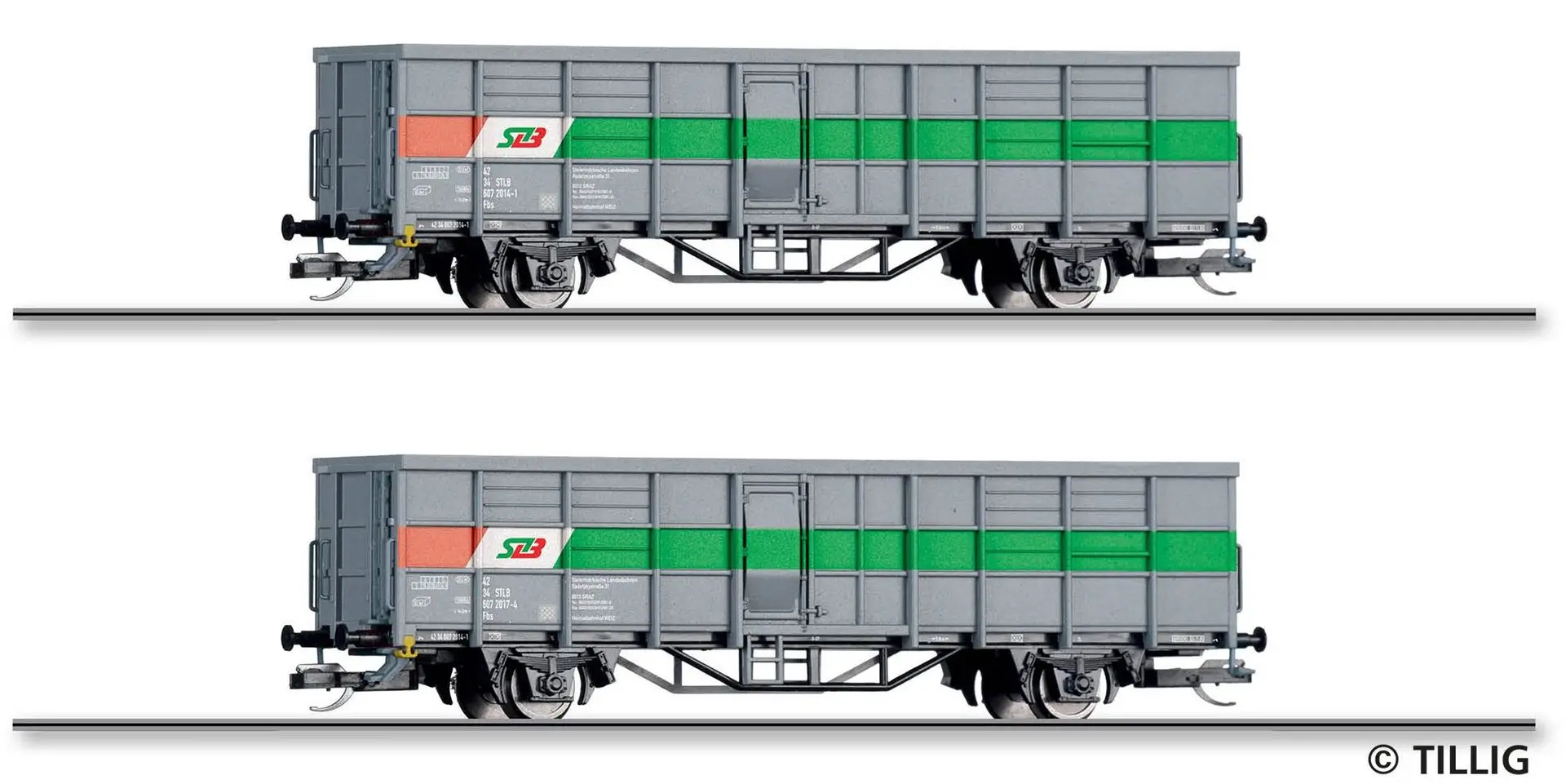 Tillig 01110 - Güterwagen Set StLB Ep.V 2.tlg. TT 1:120