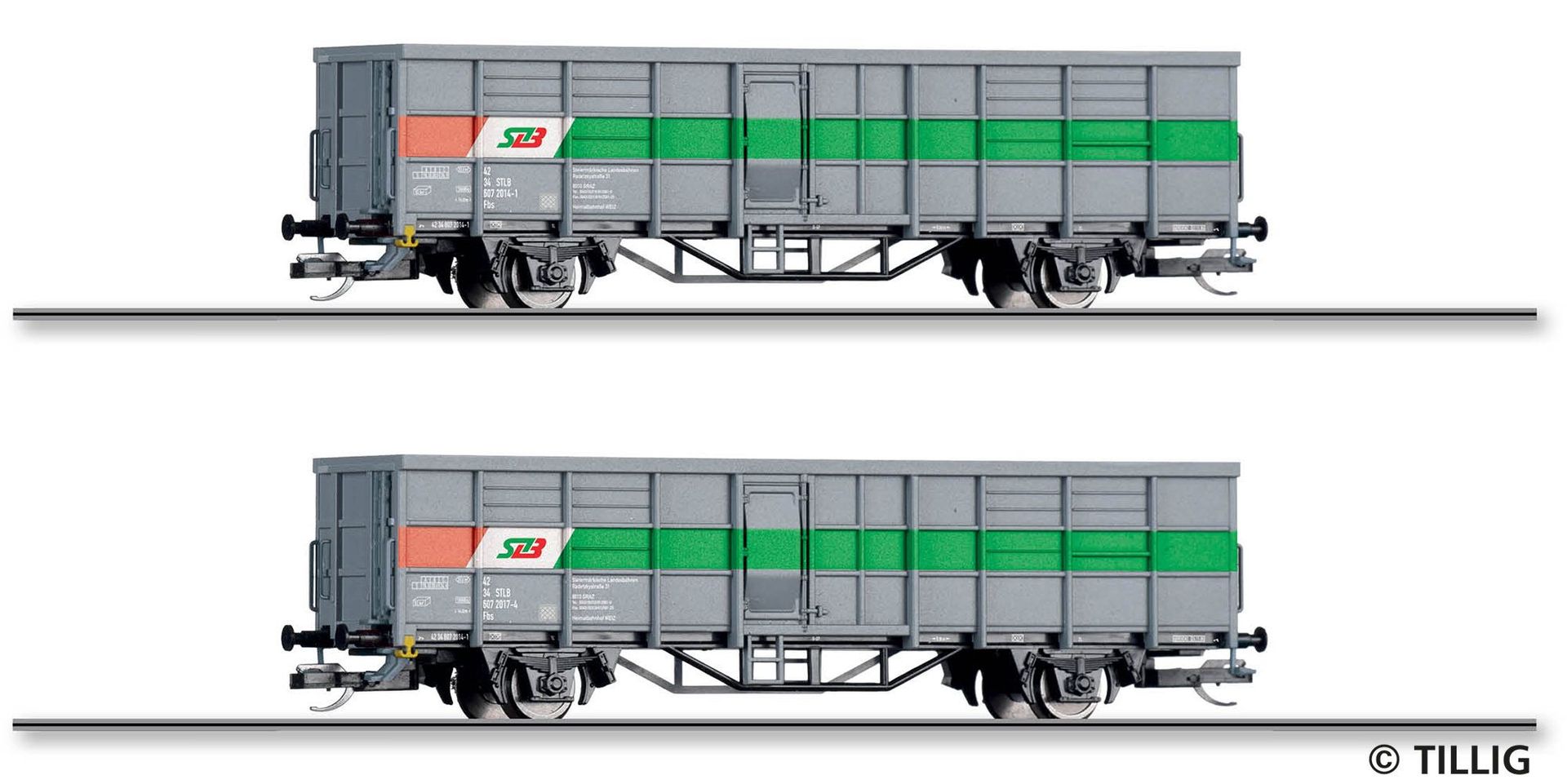 Tillig 01110 - Güterwagen Set StLB Ep.V 2.tlg. TT 1:120