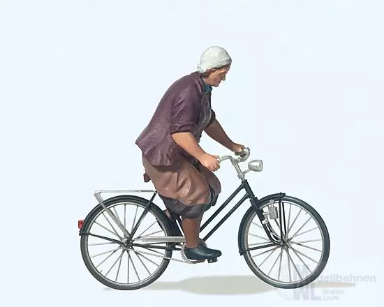 Preiser 45068 - Bäuerin auf Fahrrad Spur G