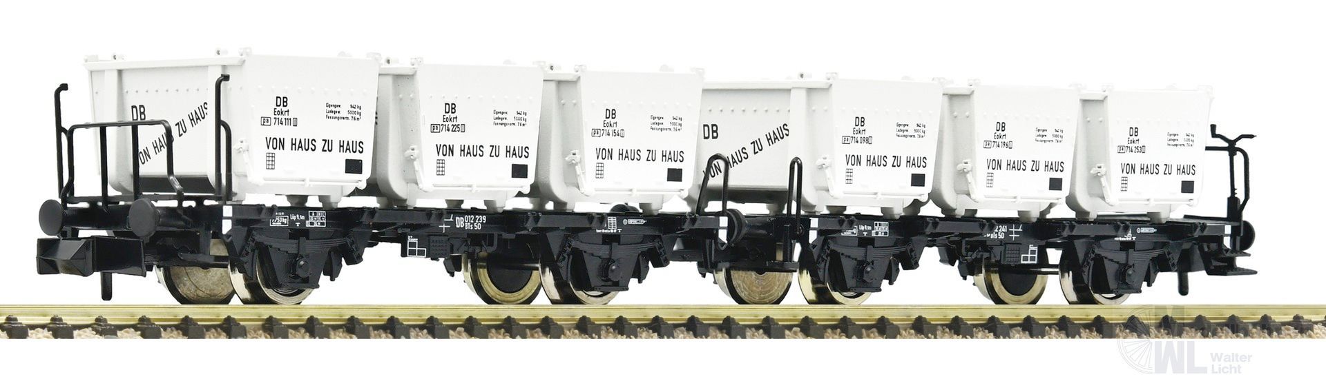 Fleischmann 6660106 - Behältertragwagen-Doppeleinheit DB Ep.III N 1:160 Fleischmann 6660106 - Behältertragwagen-Doppeleinheit DB Ep.III N 1:160